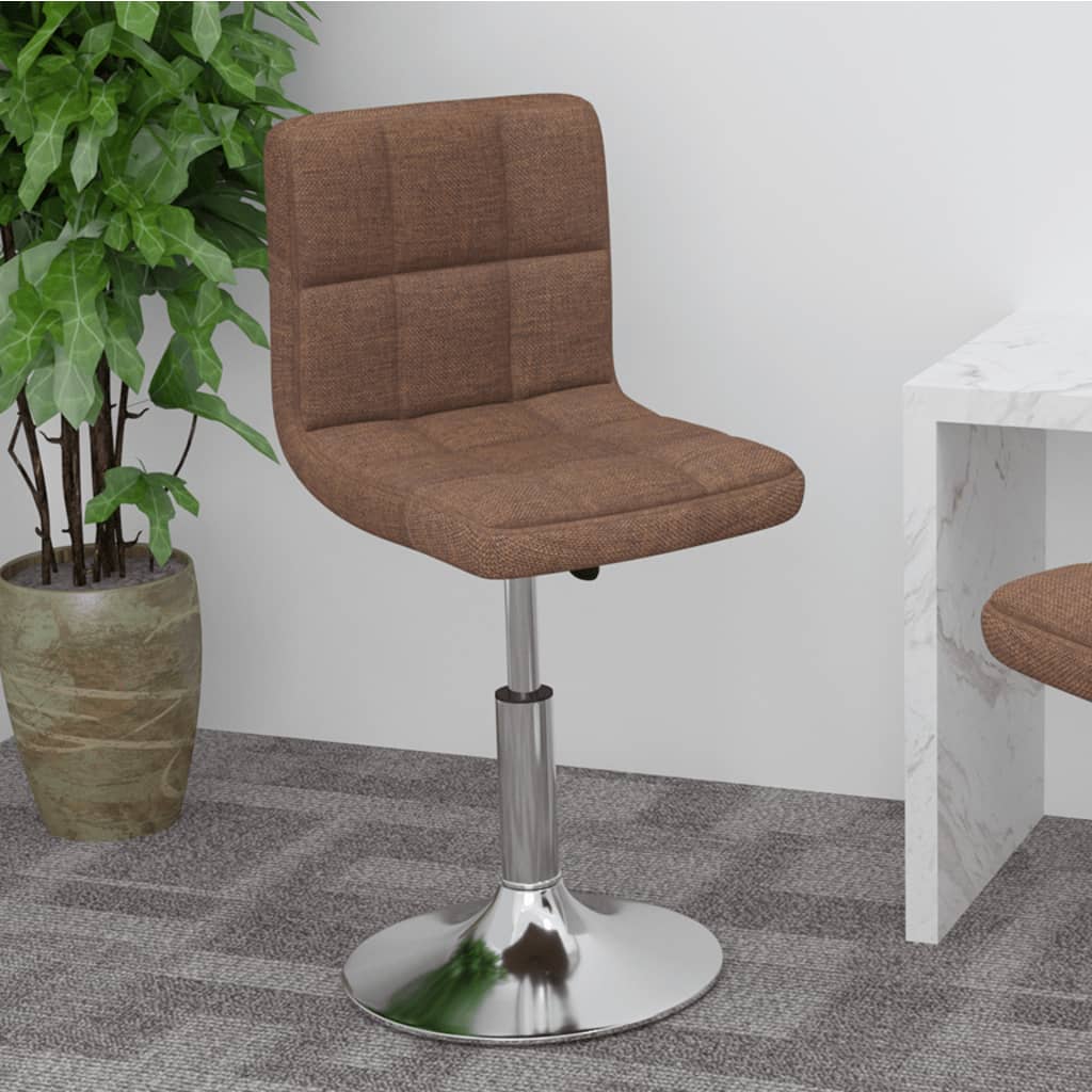 vidaXL Otočná barová židle hnědá textil