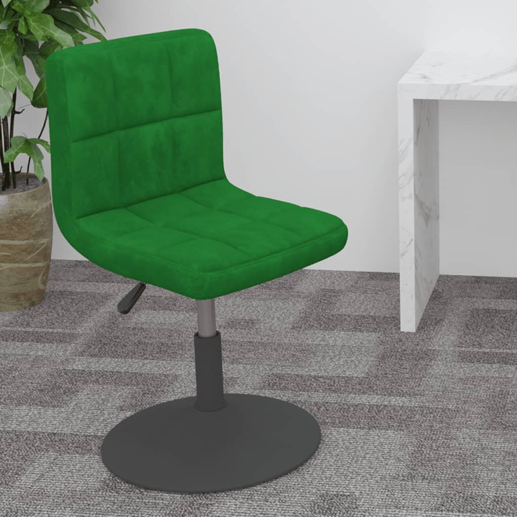 vidaXL Otočná barová židle tmavě zelená samet