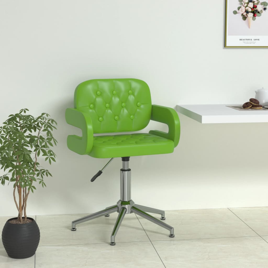 vidaXL Otočná jídelní židle zelená umělá kůže