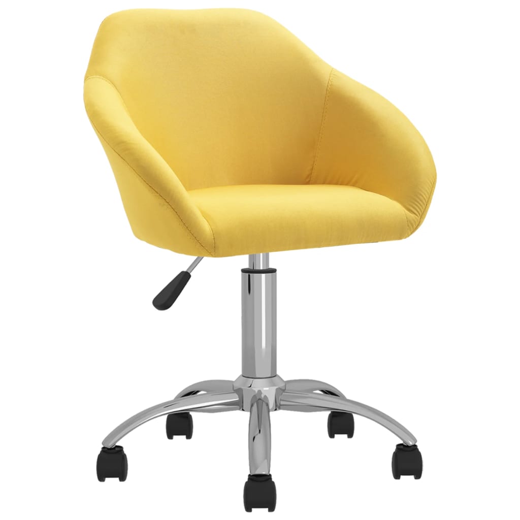 vidaXL Otočná jídelní židle žlutá textil
