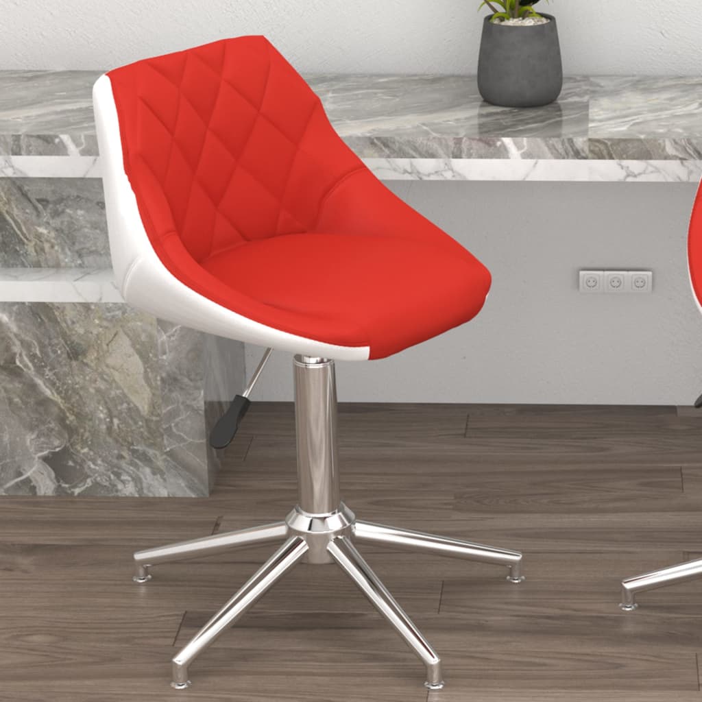 vidaXL Otočná kancelářská židle červenobílá umělá kůže