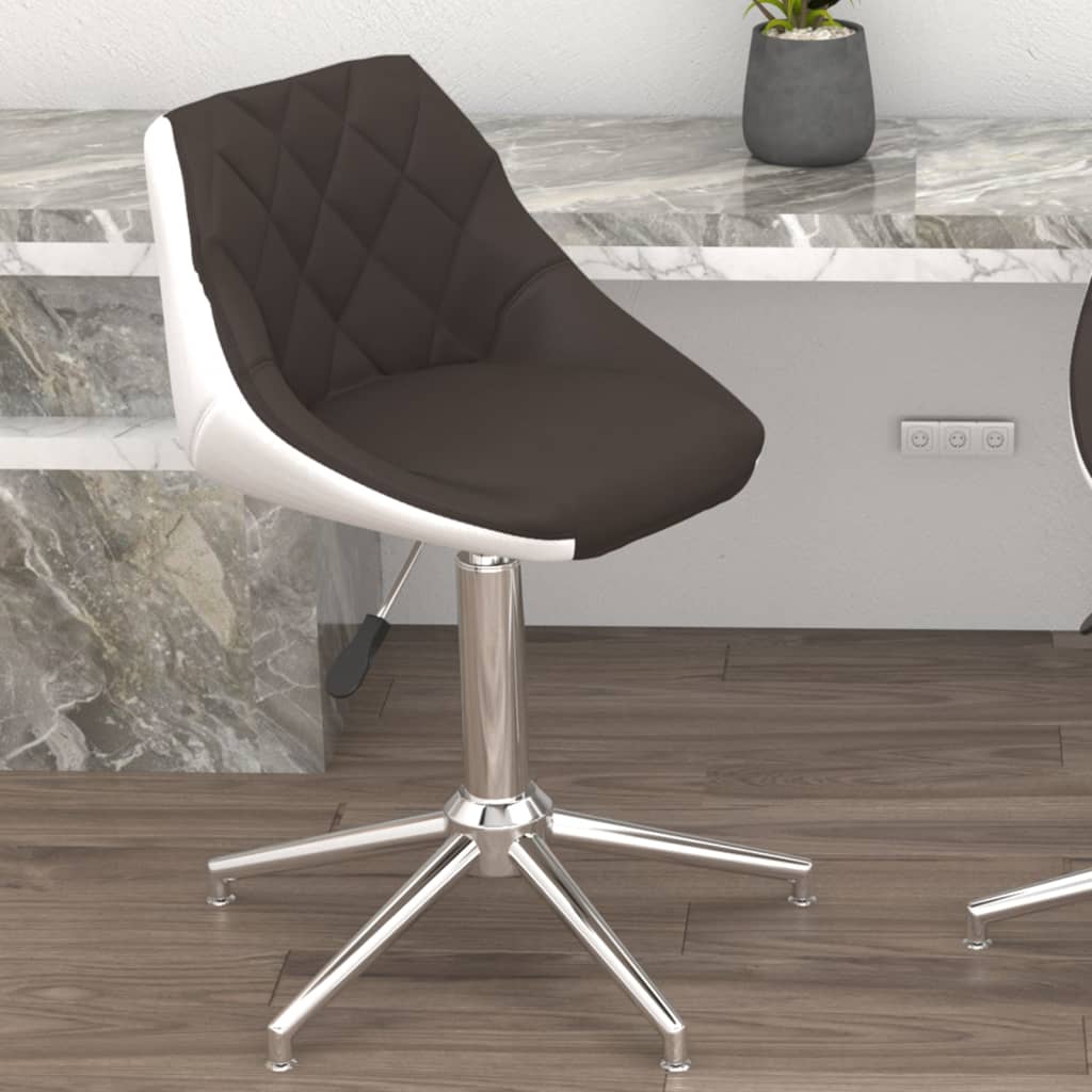 vidaXL Otočná kancelářská židle hnědobílá umělá kůže