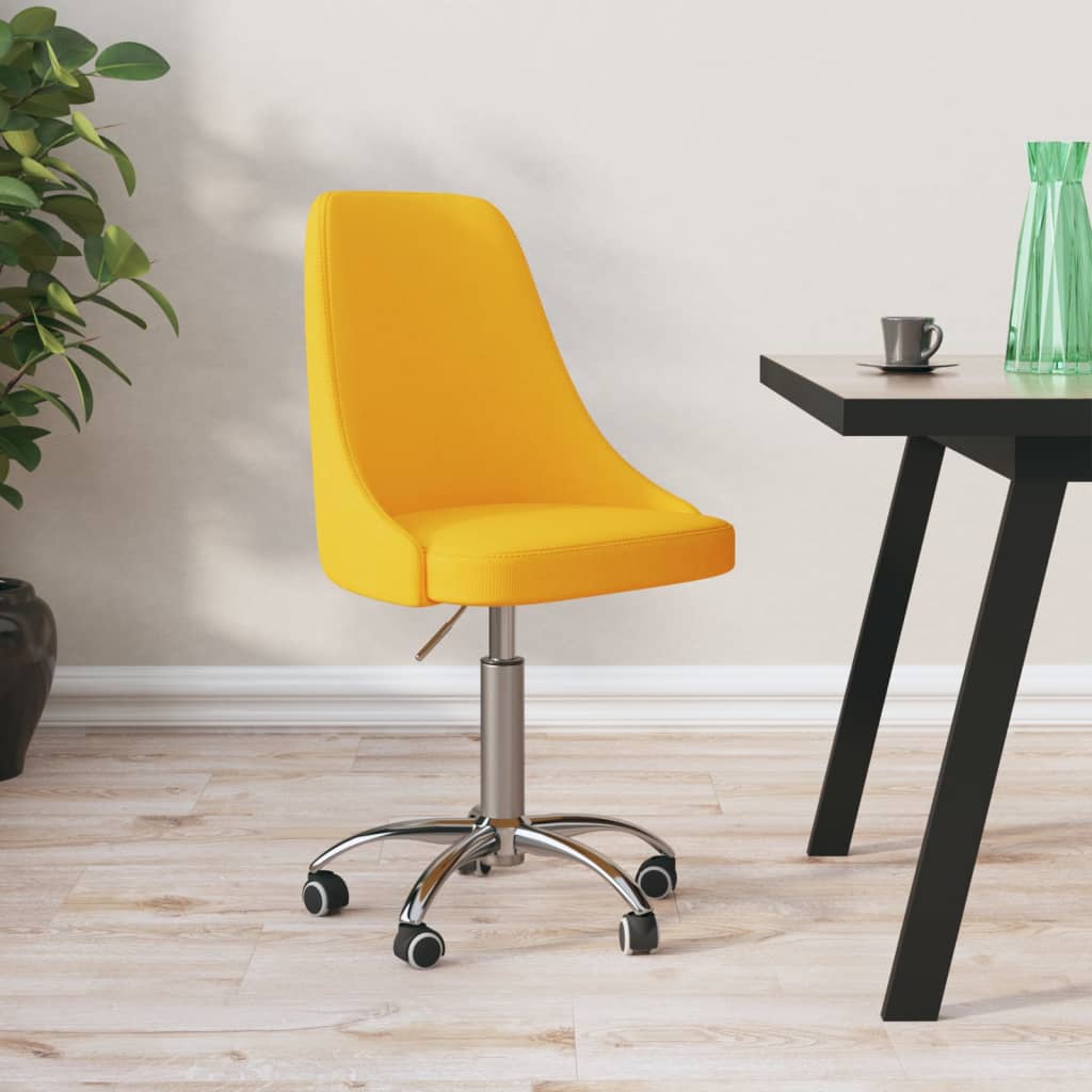 vidaXL Otočná kancelářská židle hořčicově žlutá textil