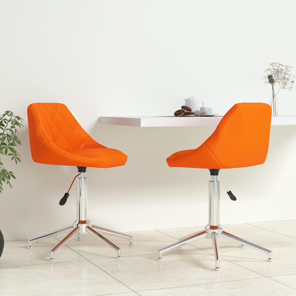vidaXL Otočné jídelní židle 2 ks oranžové umělá kůže