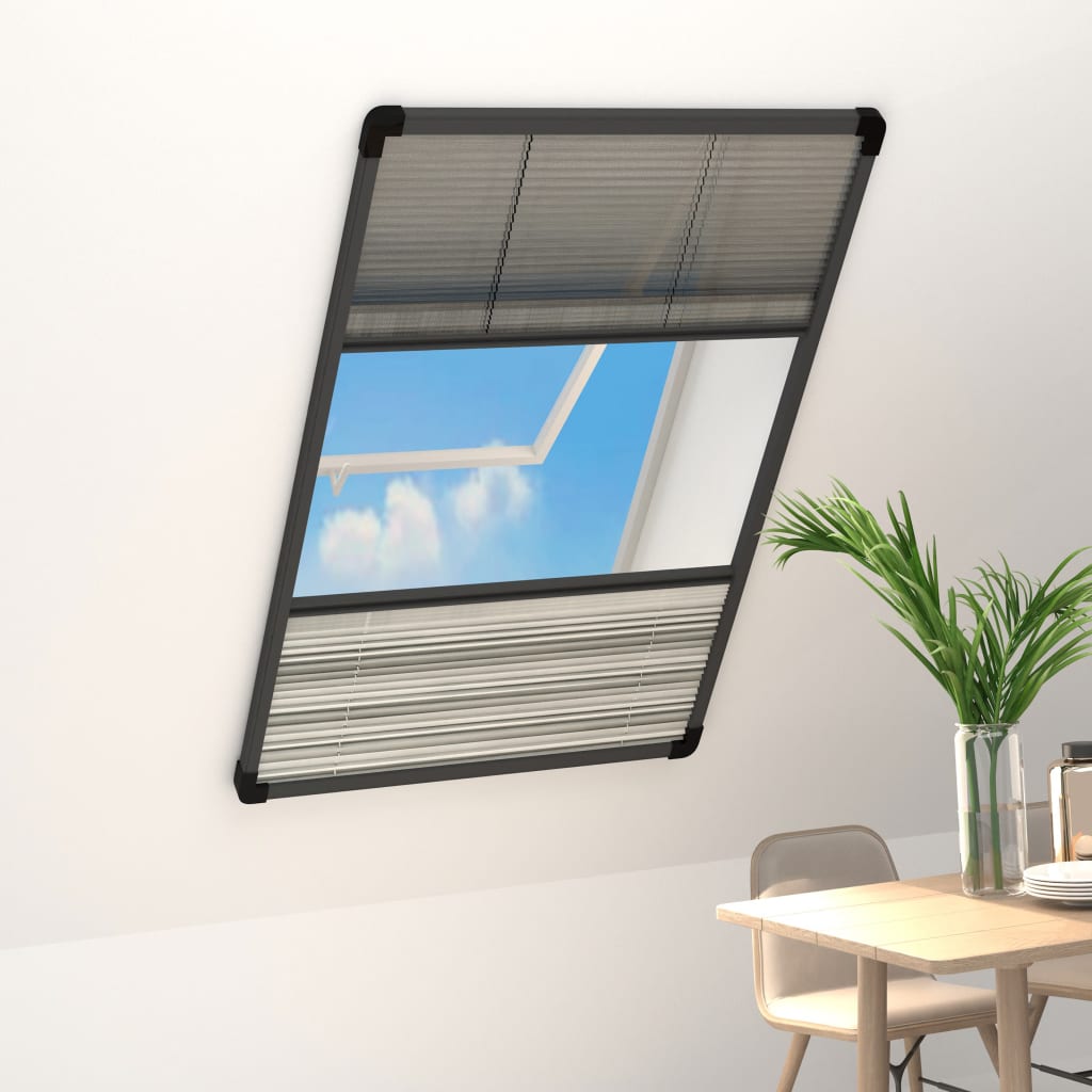 vidaXL Plisovaná okenní síť proti hmyzu se zástěnou hliník 110x160 cm