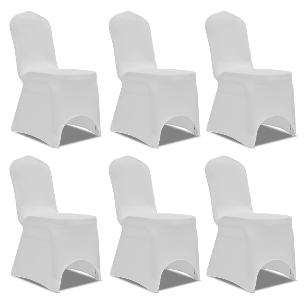 vidaXL Potahy na židle strečové bílé 6 ks