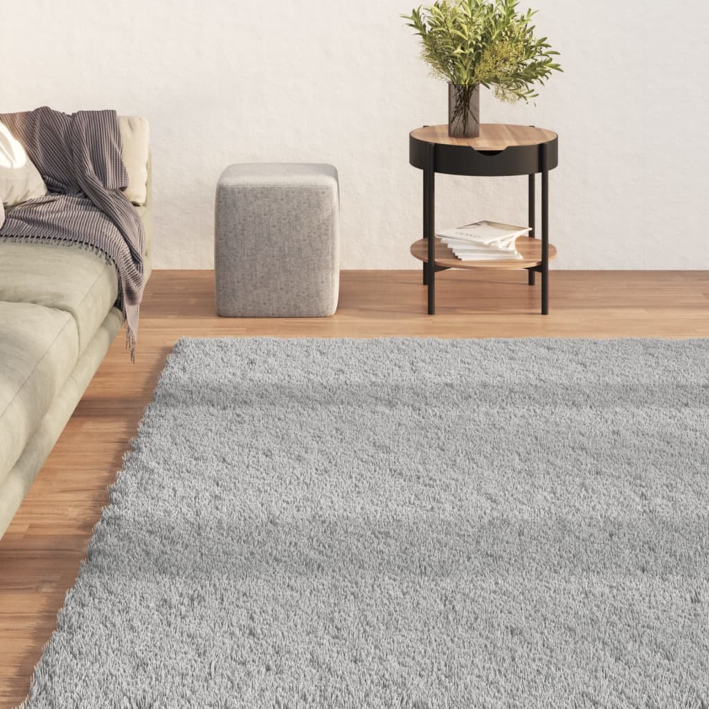 vidaXL Pratelný koberec s dlouhým vlasem 80x150 cm protiskluzový šedý