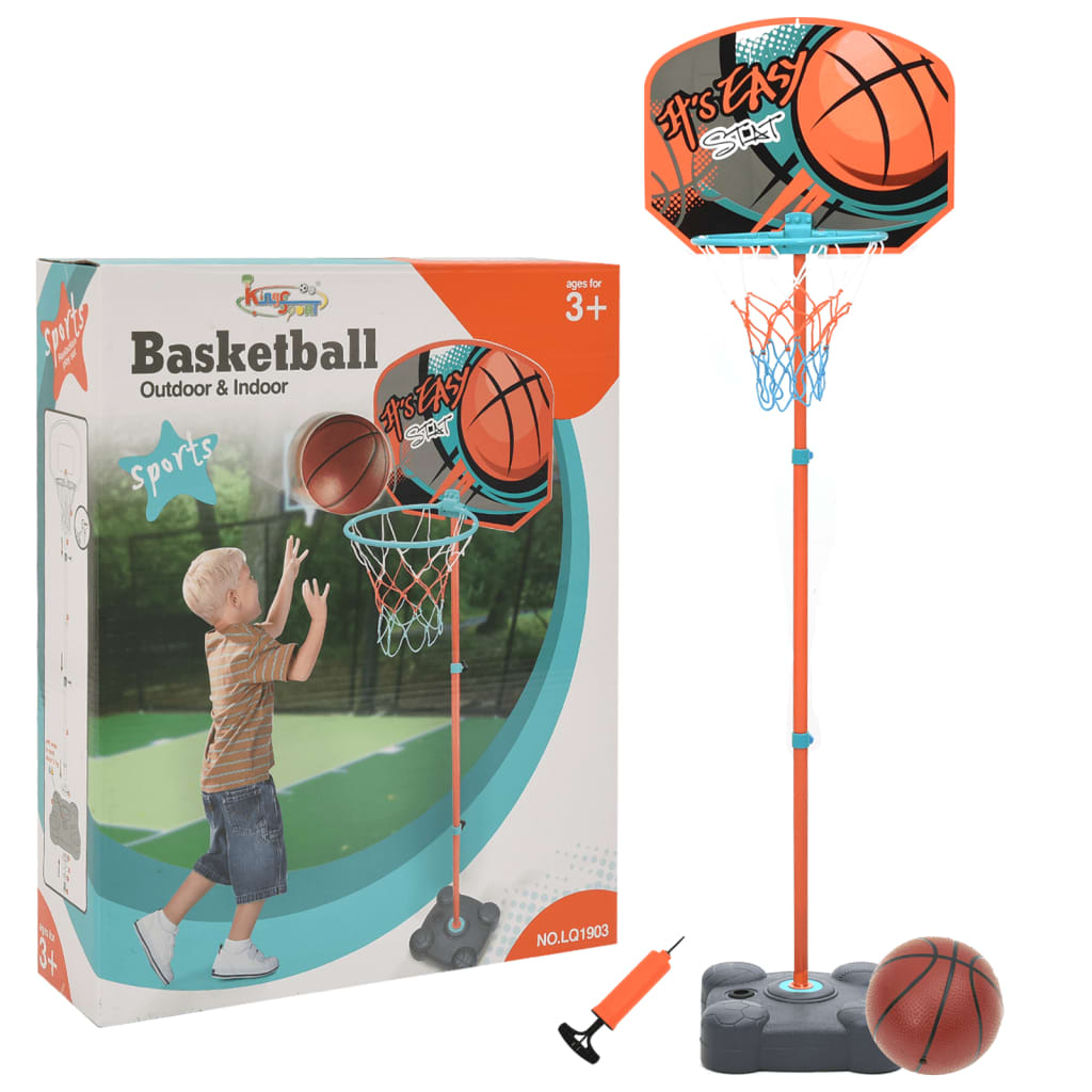 vidaXL Přenosný basketbalový set nastavitelný 109-141 cm