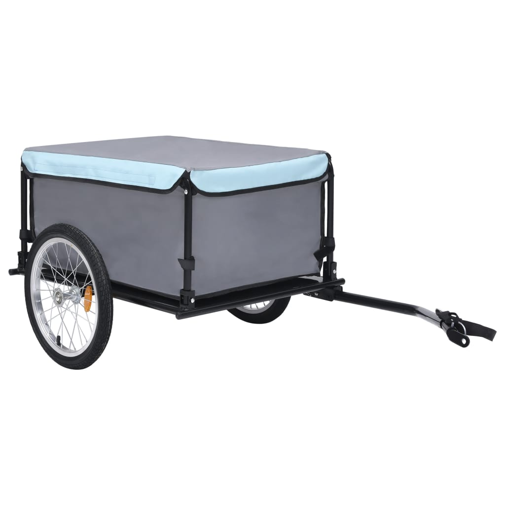 vidaXL Přívěsný vozík za kolo černomodrý 65 kg