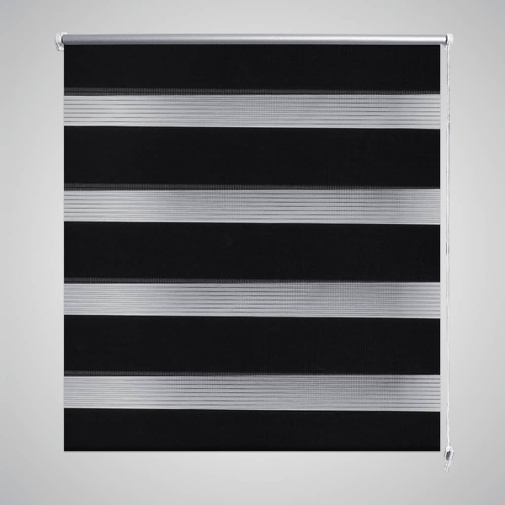 vidaXL Roleta den a noc / Zebra / Twinroll 50x100 cm černá