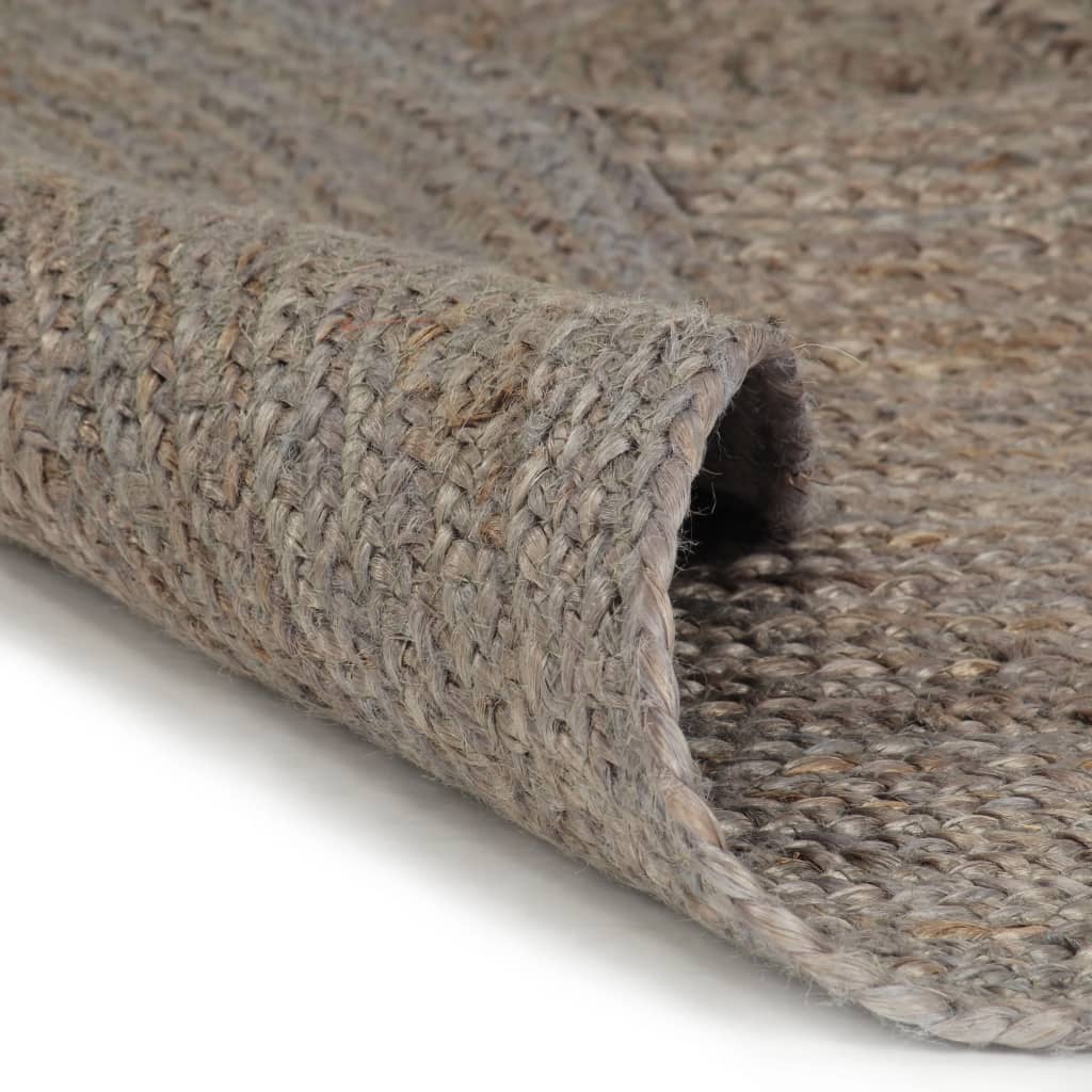 vidaXL Ručně vyrobený koberec juta kulatý 240 cm šedý