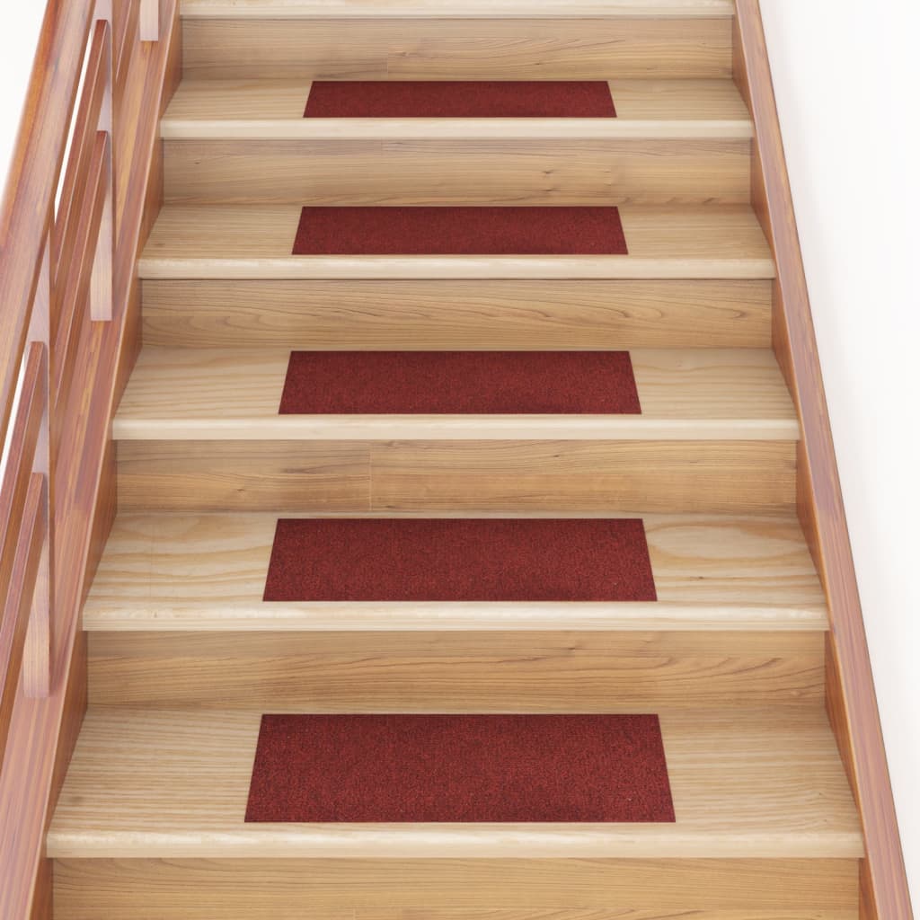 vidaXL Samolepící nášlapy na schody obdélníkové 15 ks 60x25 cm červené
