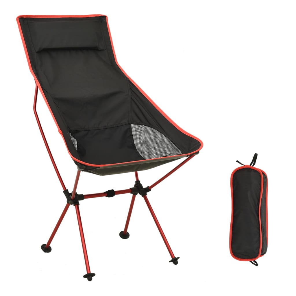 vidaXL Skládací kempingová židle PVC a hliník černá
