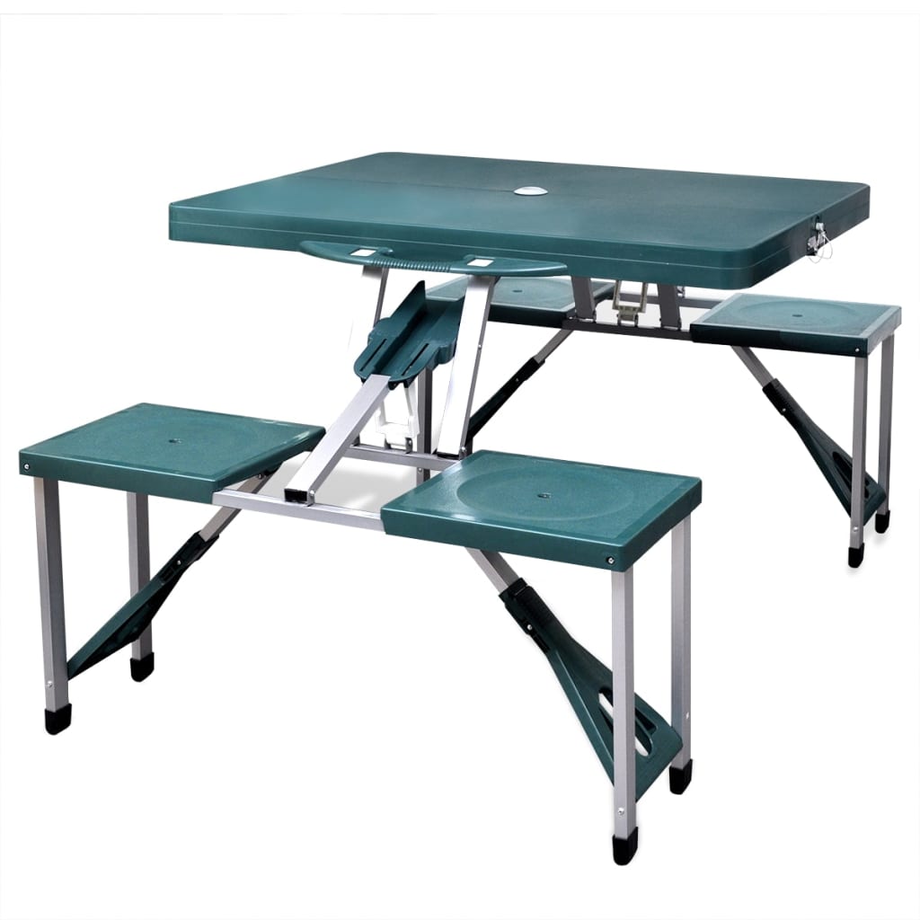 vidaXL Skládací kempingový set stůl a 4 stoličky