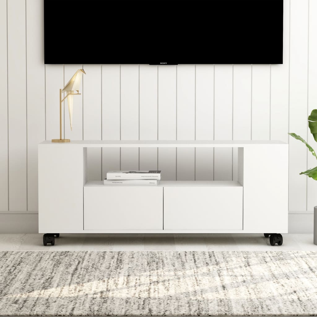 vidaXL TV stolek bílý 120 x 35 x 43 cm dřevotříska