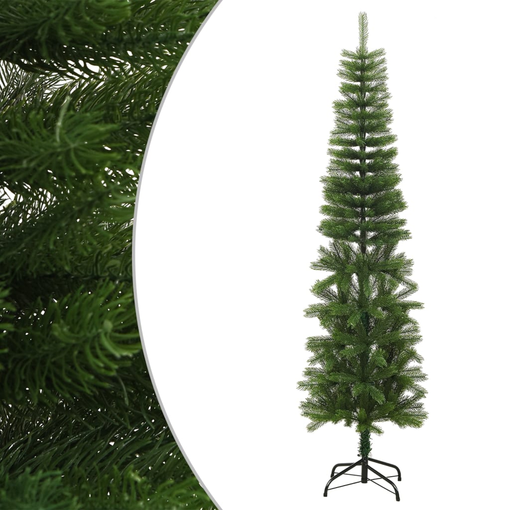 vidaXL Umělý úzký vánoční stromek se stojanem 210 cm PE