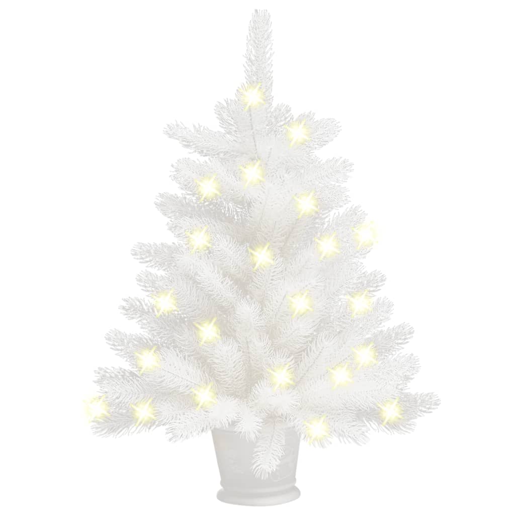 vidaXL Umělý vánoční strom s LED diody bílý 65 cm