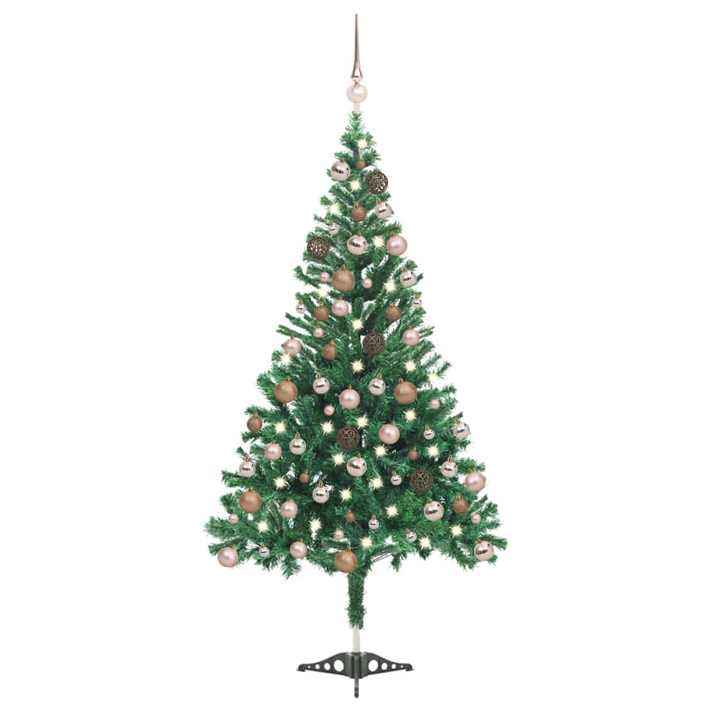 vidaXL Umělý vánoční stromek s LED a sadou koulí 120 cm 230 větví