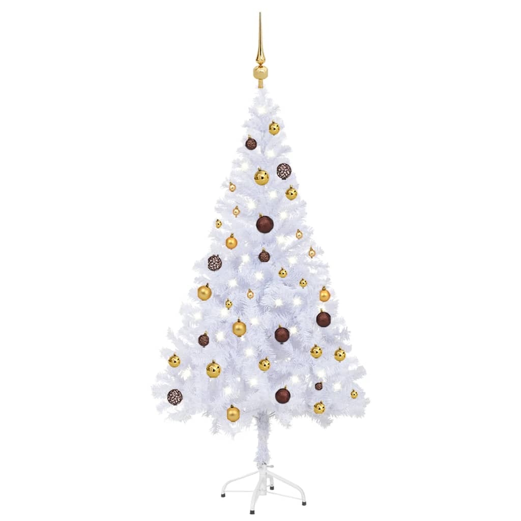 vidaXL Umělý vánoční stromek s LED a sadou koulí 150 cm 380 větví