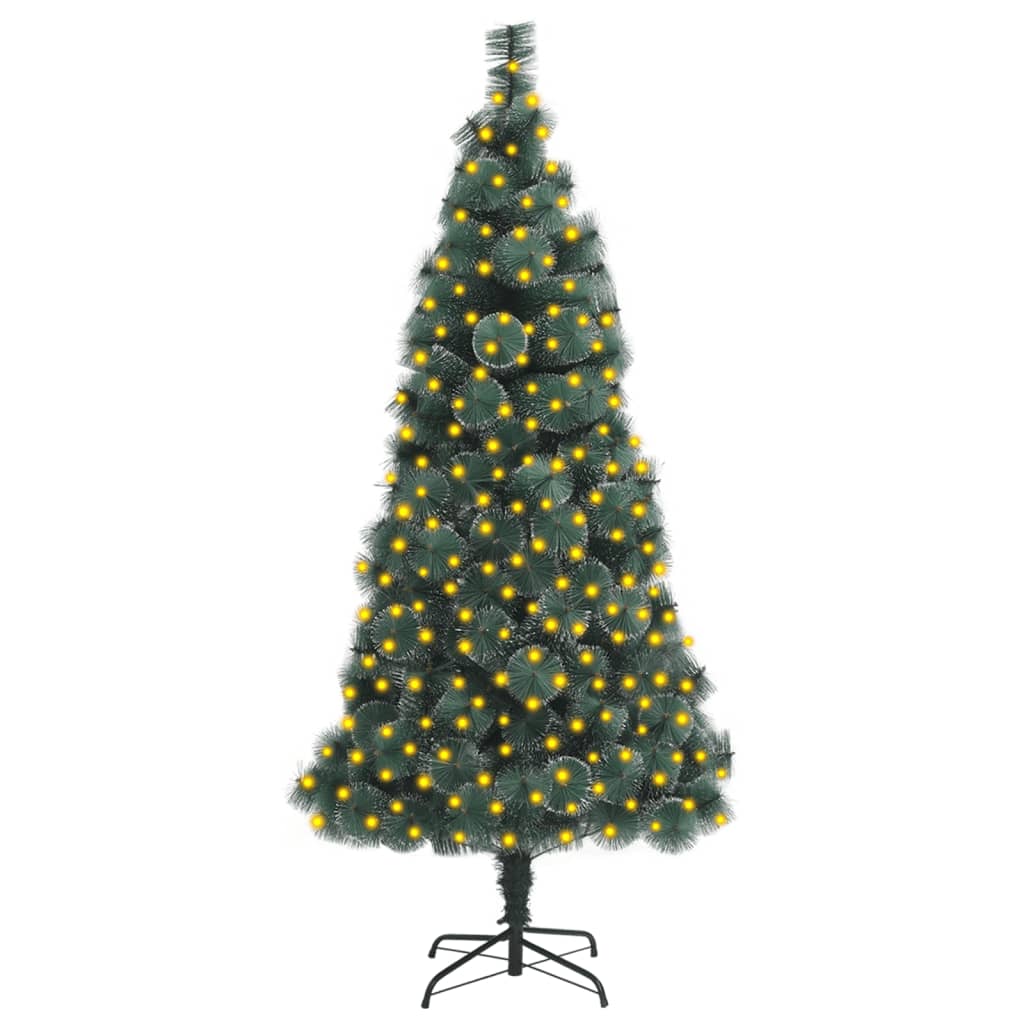 vidaXL Umělý vánoční stromek s LED diodami a stojanem zelený 210cm PET