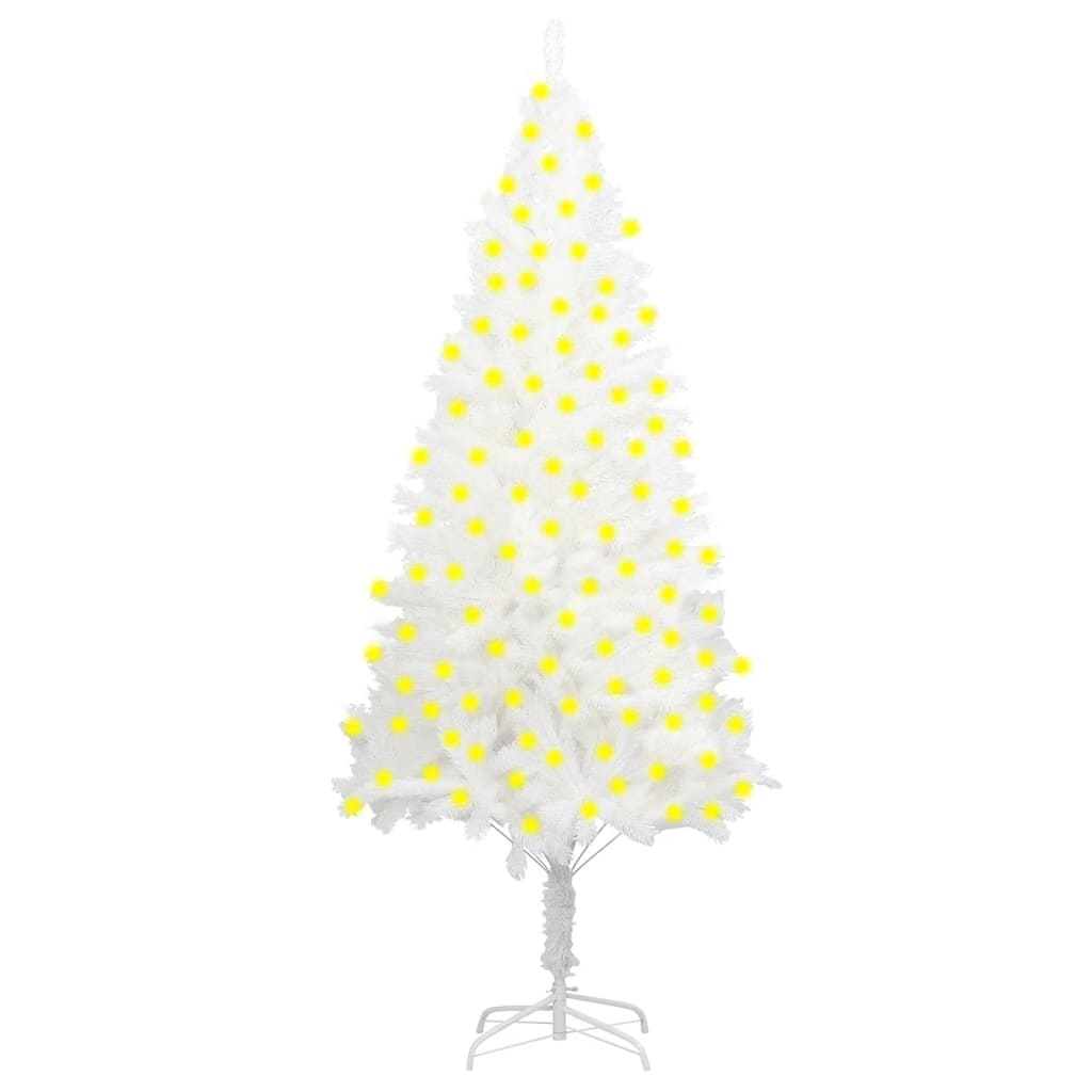 vidaXL Umělý vánoční stromek s LED diody bílý 240 cm