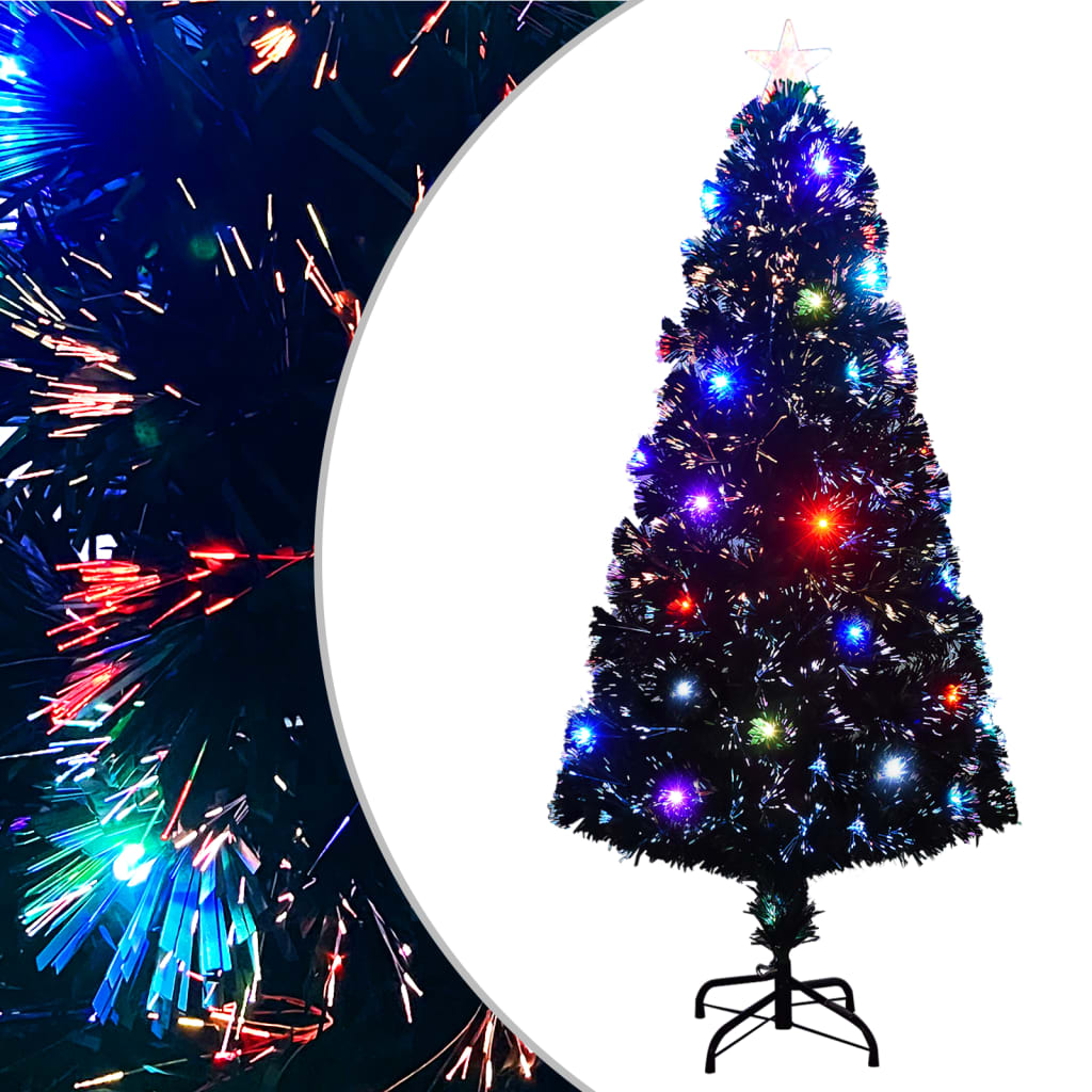 vidaXL Umělý vánoční stromek se stojanem a LED 150 cm optické vlákno