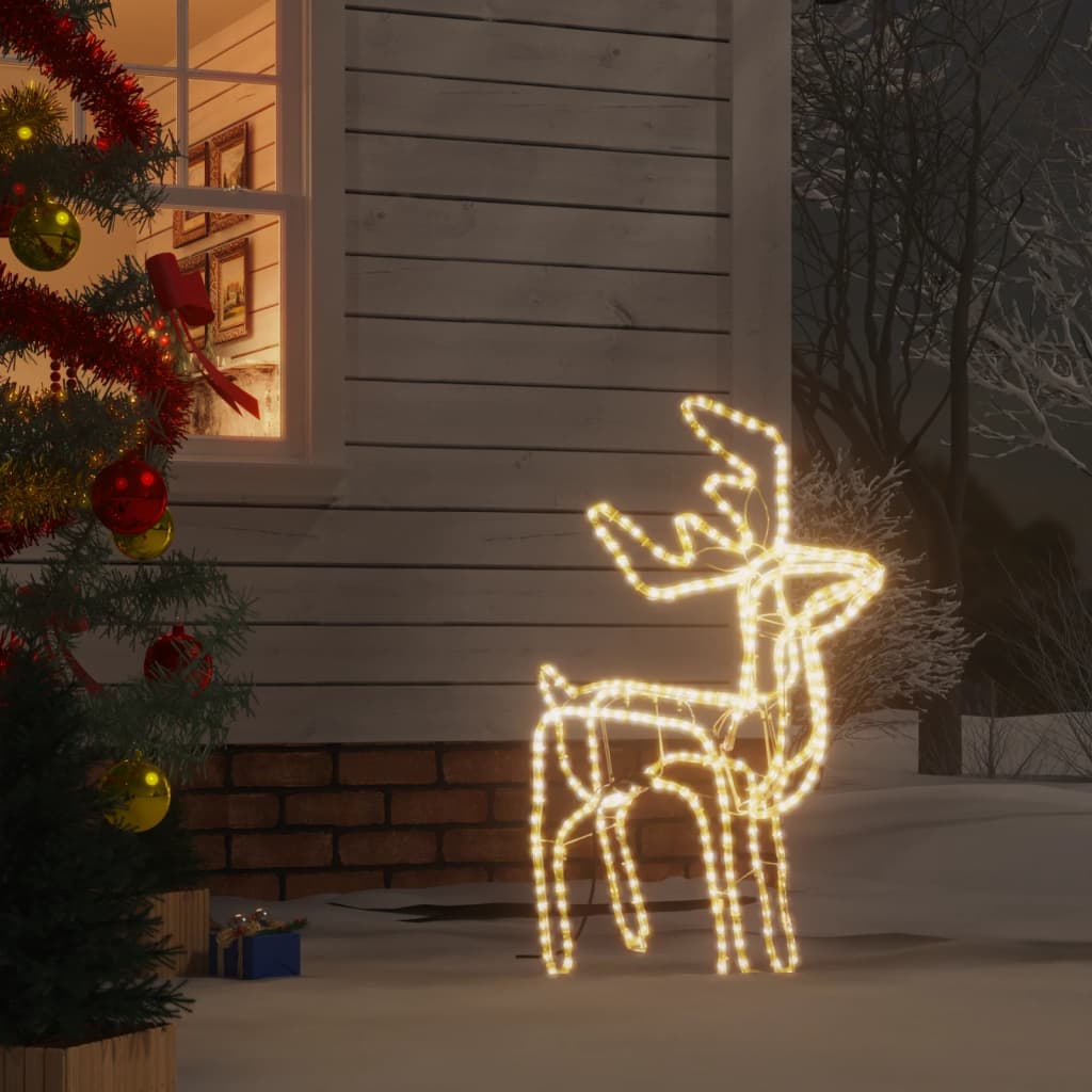 vidaXL Vánoční sob s teplými bílými LED 76 x 42 x 87 cm