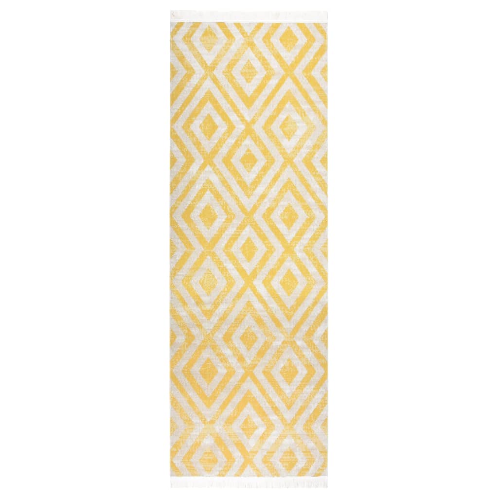vidaXL Venkovní koberec hladce tkaný 80 x 250 cm žlutobéžový
