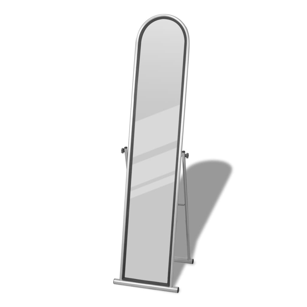 vidaXL Volně stojící podlahové obdélníkové zrcadlo šedé