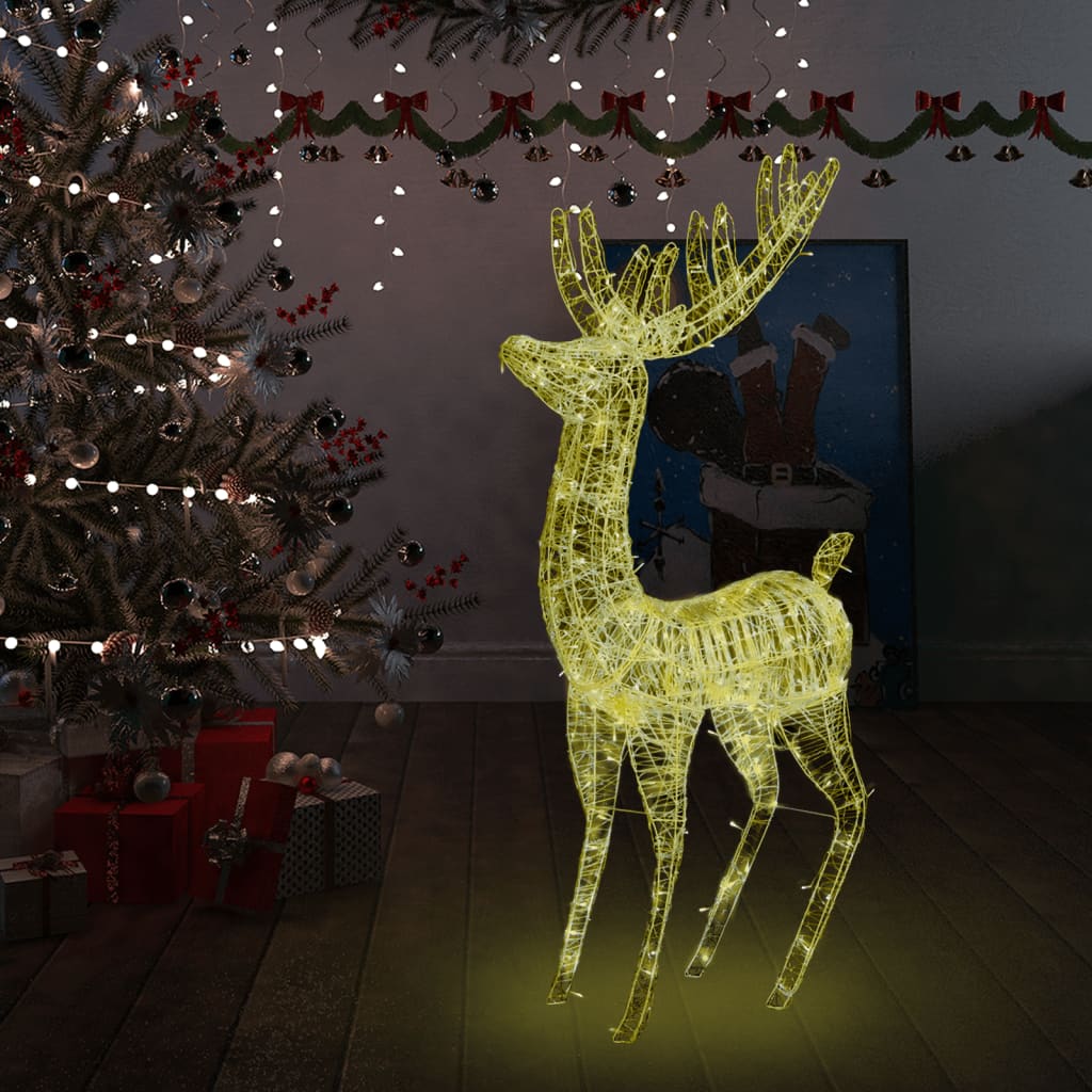 vidaXL XXL Akrylový vánoční sob 250 LED diod 180 cm teplé bílé světlo
