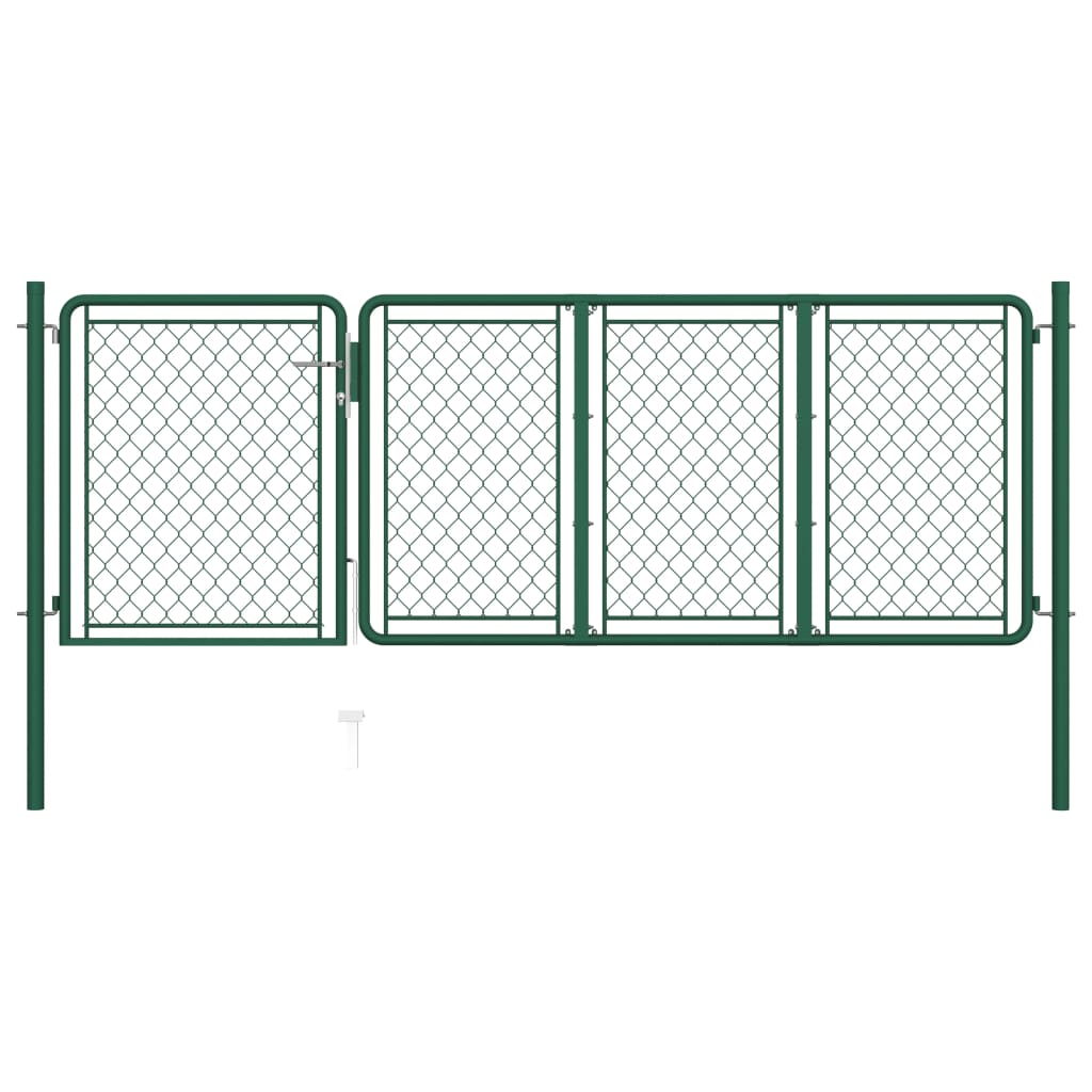 vidaXL Zahradní brána ocel 100 x 350 cm zelená