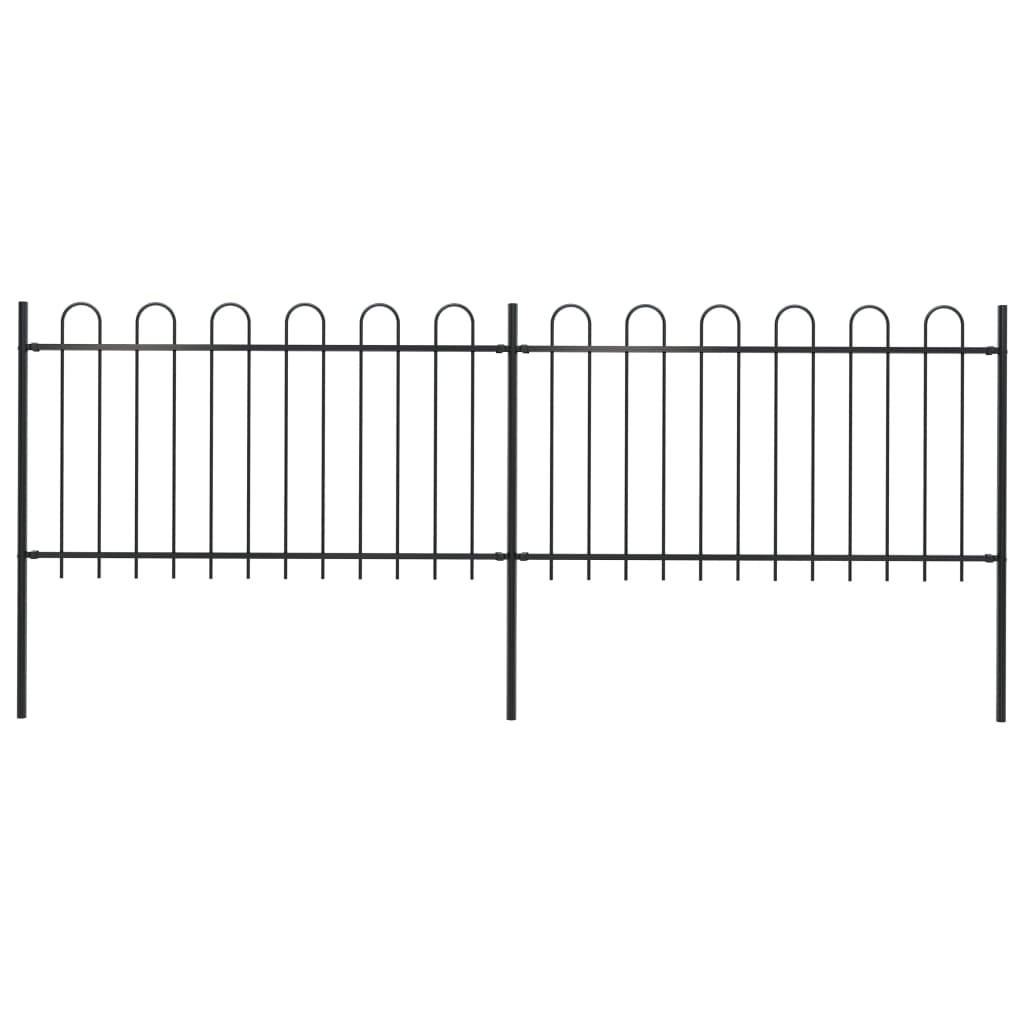 vidaXL Zahradní plot s obloučky ocelový 3