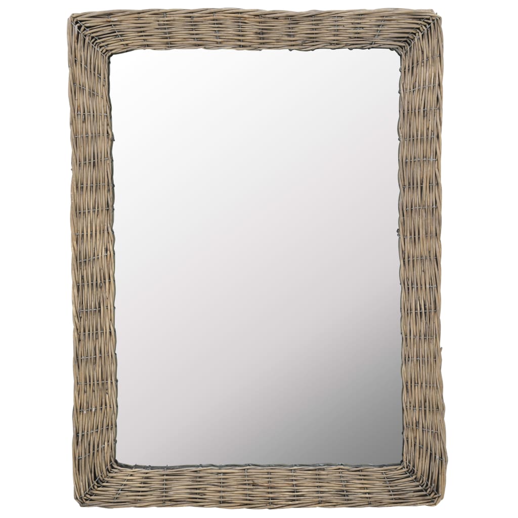 vidaXL Zrcadlo s proutěným rámem 60 x 80 cm hnědé