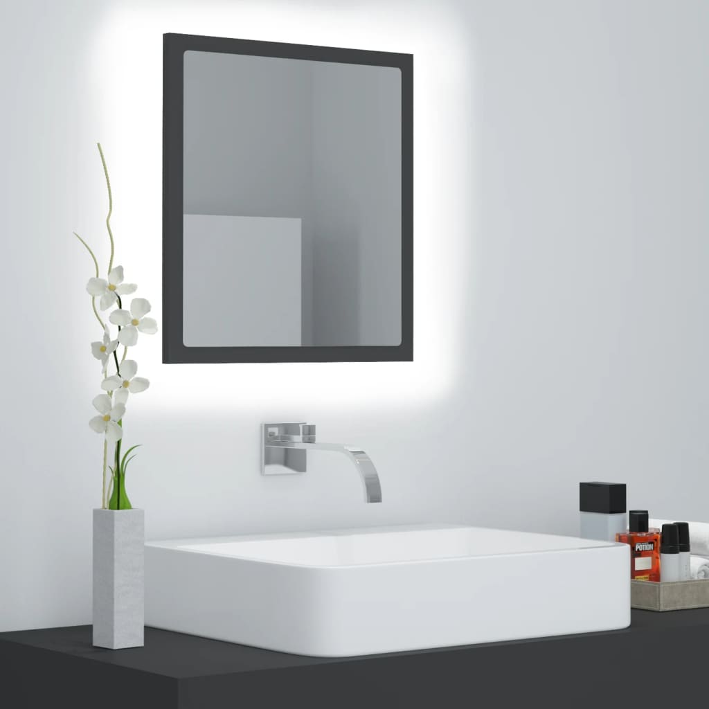 vidaXL Koupelnové zrcadlo LED šedé 40 x 8