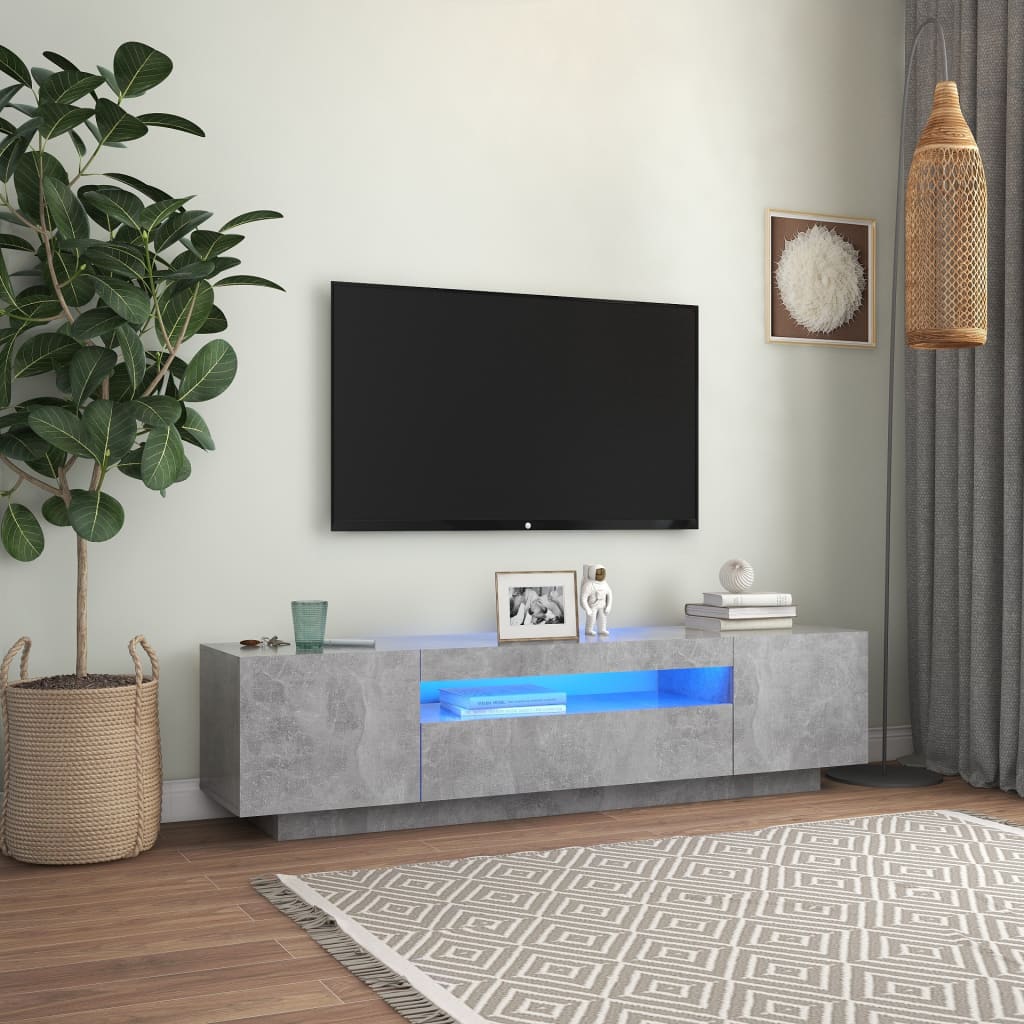 vidaXL TV skříňka s LED osvětlením betonově šedá 160 x 35 x 40 cm