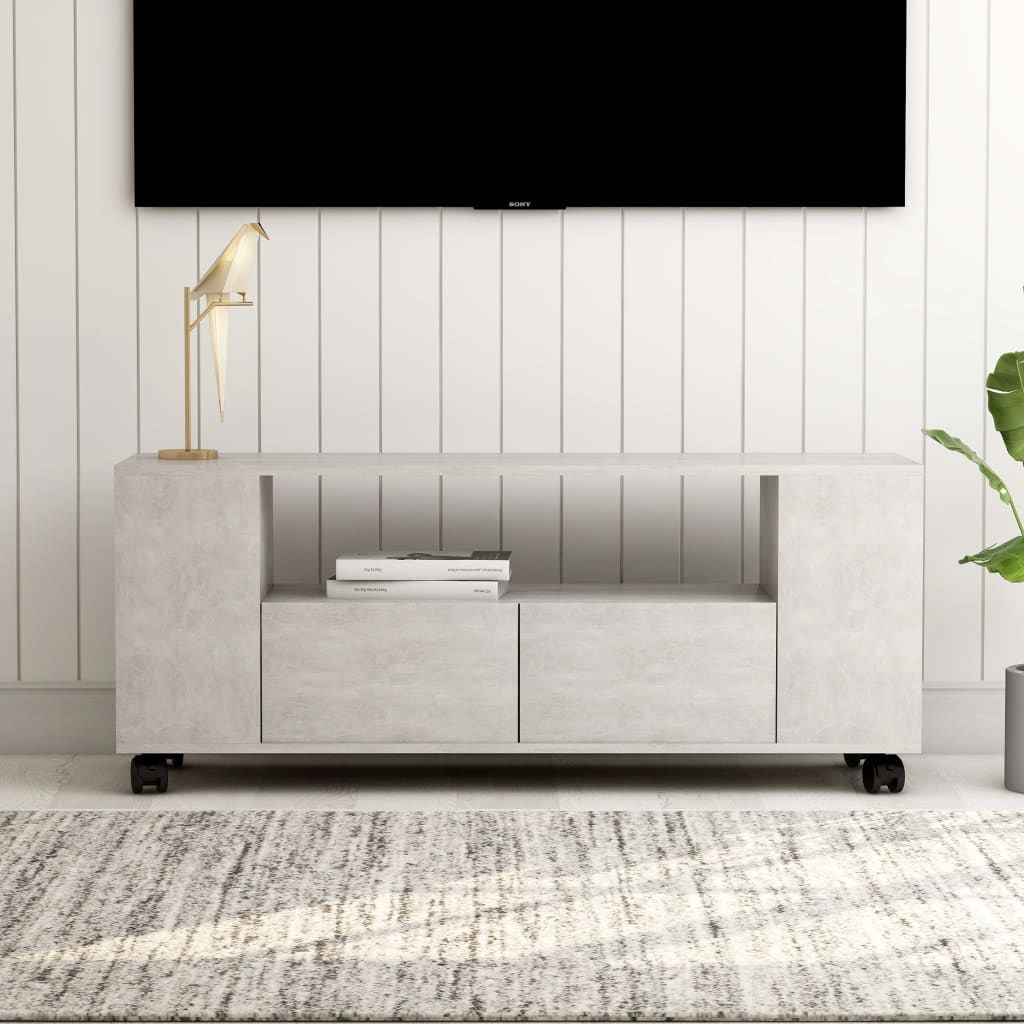 vidaXL TV stolek betonově šedý 120 x 35 x 43 cm dřevotříska