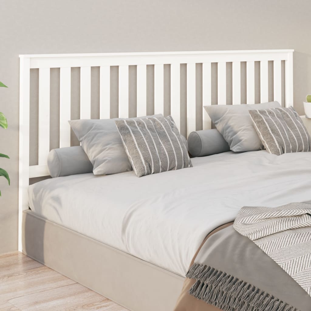 vidaXL Čelo postele bílé 206 x 6 x 101 cm masivní borovice