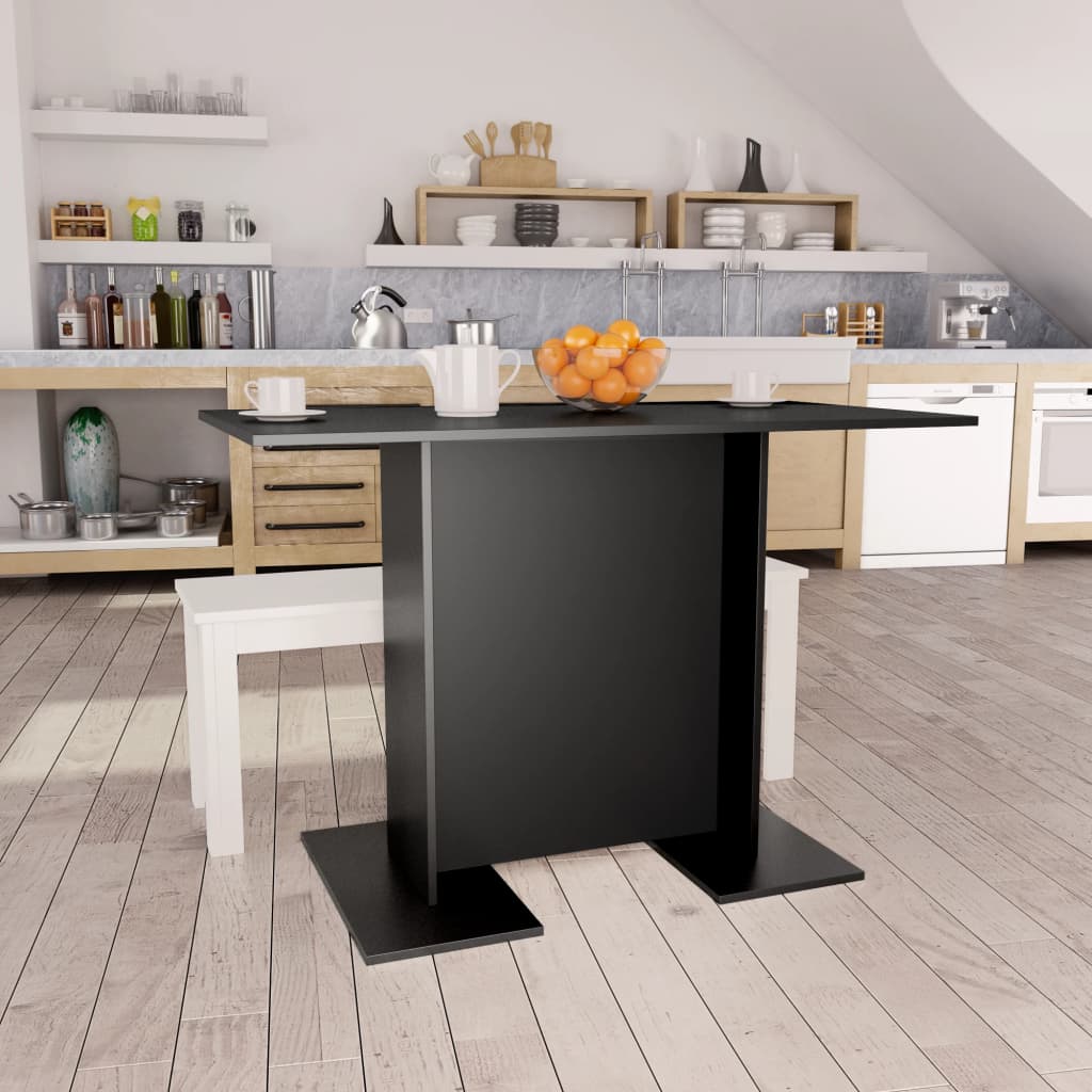 vidaXL Jídelní stůl černý 110 x 60 x 75 cm dřevotříska