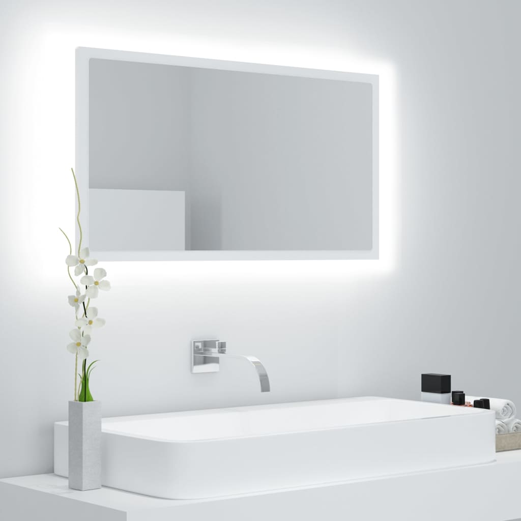 vidaXL LED koupelnové zrcadlo bílé 80 x 8