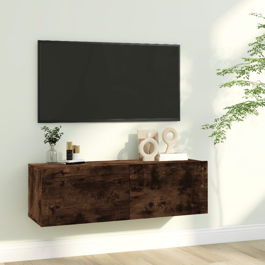 vidaXL Nástěnná TV skříňka kouřový dub 100x30x30 cm kompozitní dřevo