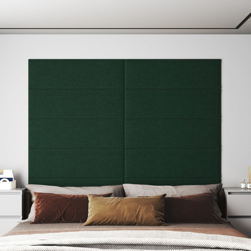 vidaXL Nástěnné panely 12 ks tmavě zelené 90 x 30 cm textil 3