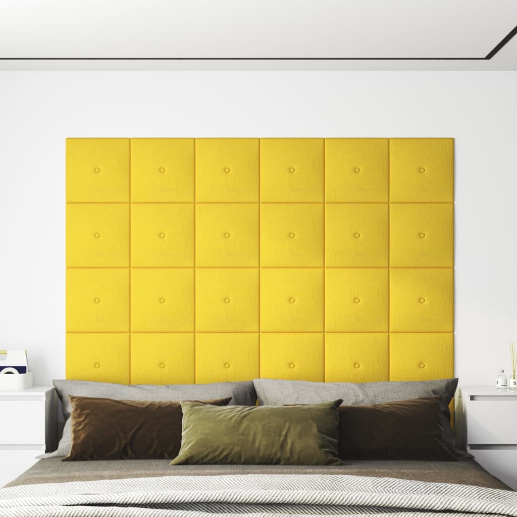 vidaXL Nástěnné panely 12 ks tmavě žluté 30 x 30 cm textil 1