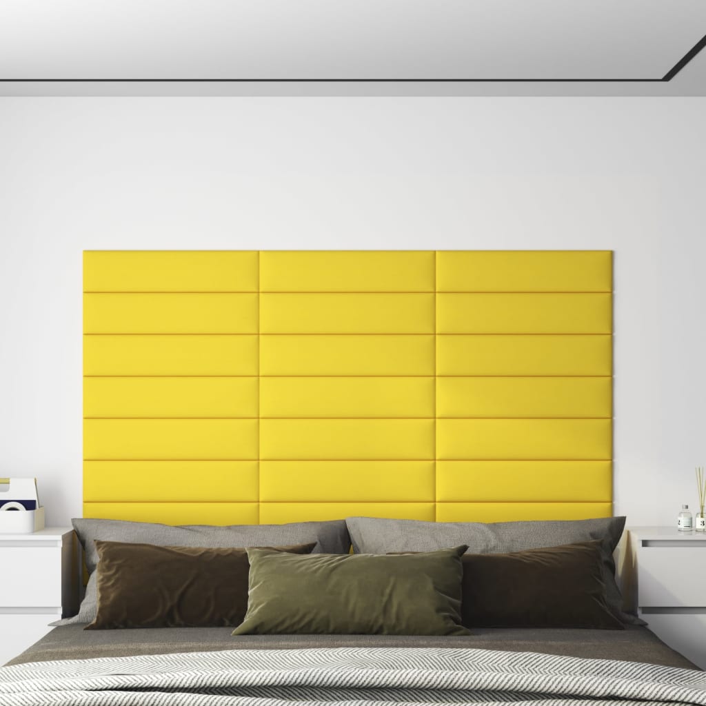 vidaXL Nástěnné panely 12 ks tmavě žluté 60 x 15 cm textil 1
