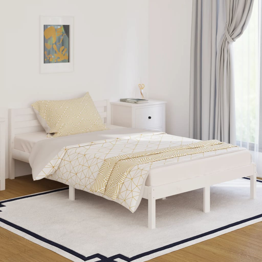 vidaXL Rám postele masivní borové dřevo 120 x 200 cm bílý