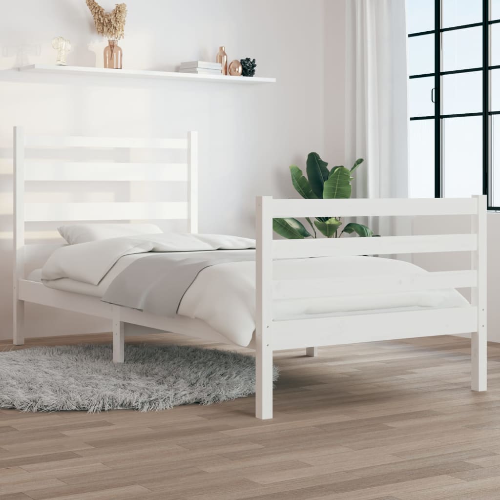 vidaXL Rám postele masivní borovice 100 x 200 cm bílý