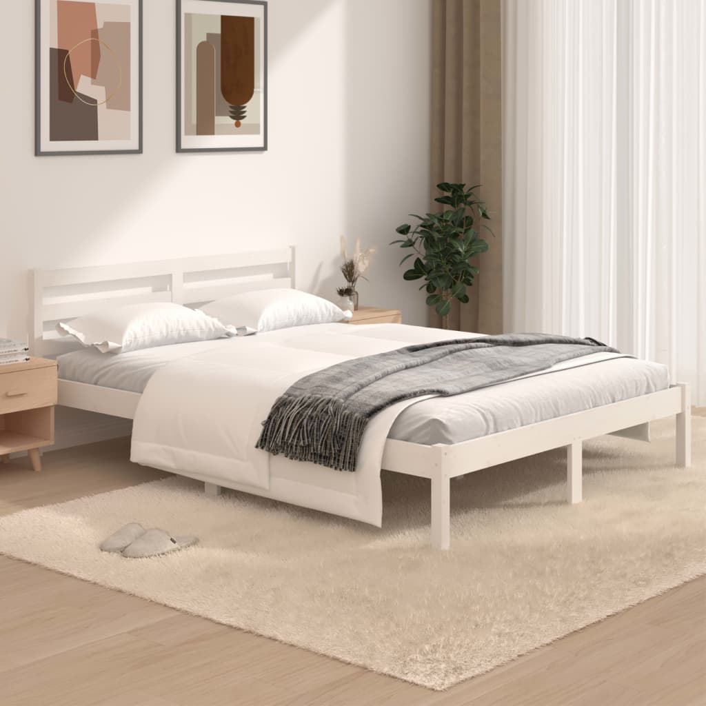 vidaXL Rám postele masivní borovice 120 x 190 cm bílý Small Double