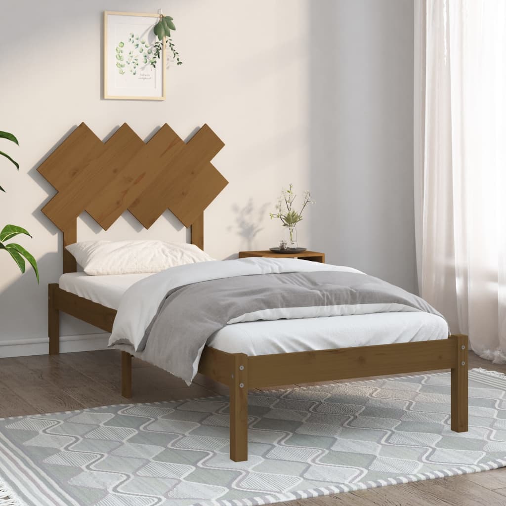 vidaXL Rám postele medově hnědý 90 x 200 cm masivní dřevo