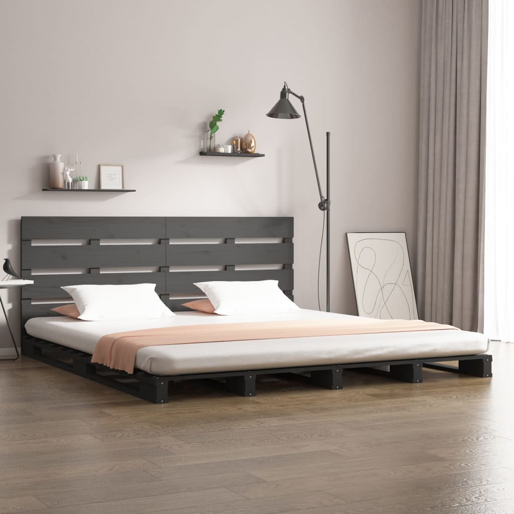 vidaXL Rám postele šedý 120 x 200 cm masivní borovice