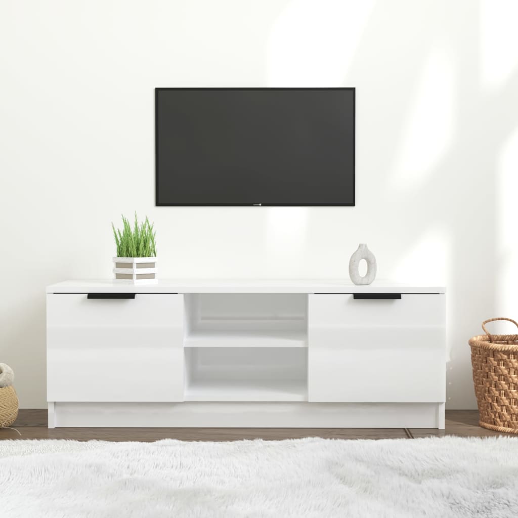 vidaXL TV skříňka bílá vysoký lesk 102 x 35 x 36