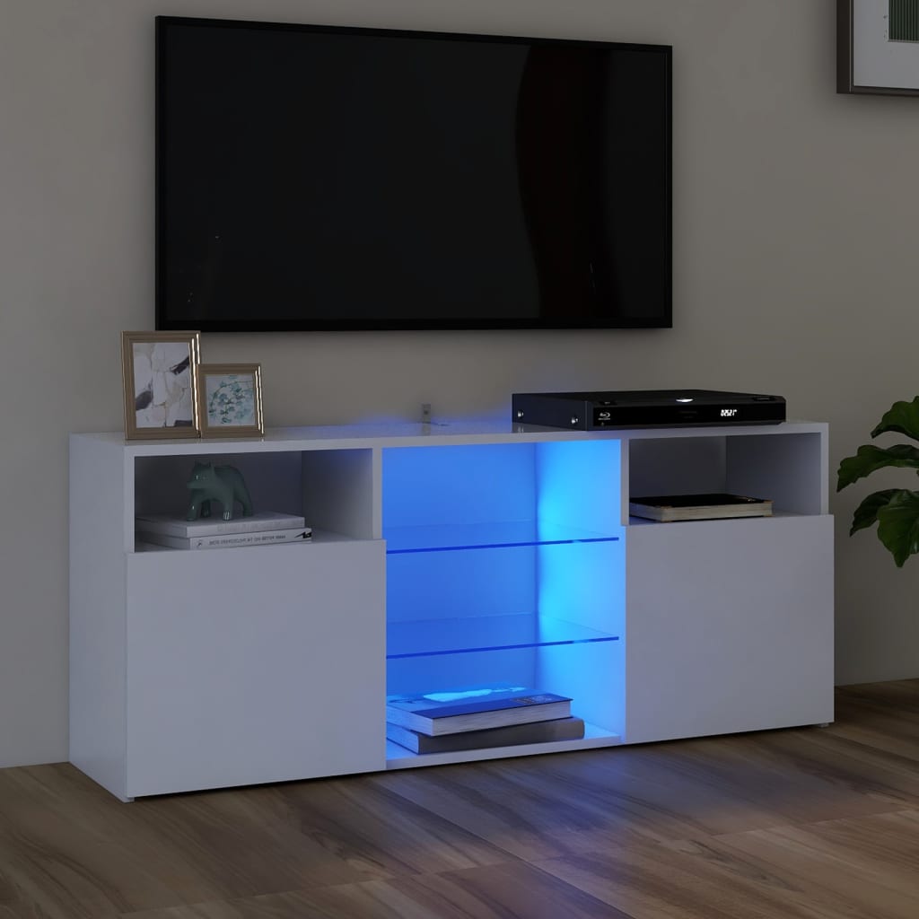 vidaXL TV skříňka s LED osvětlením bílá 120 x 30 x 50 cm